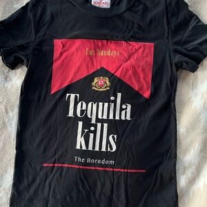 Sundays Black and Red Short Sleeve Tee